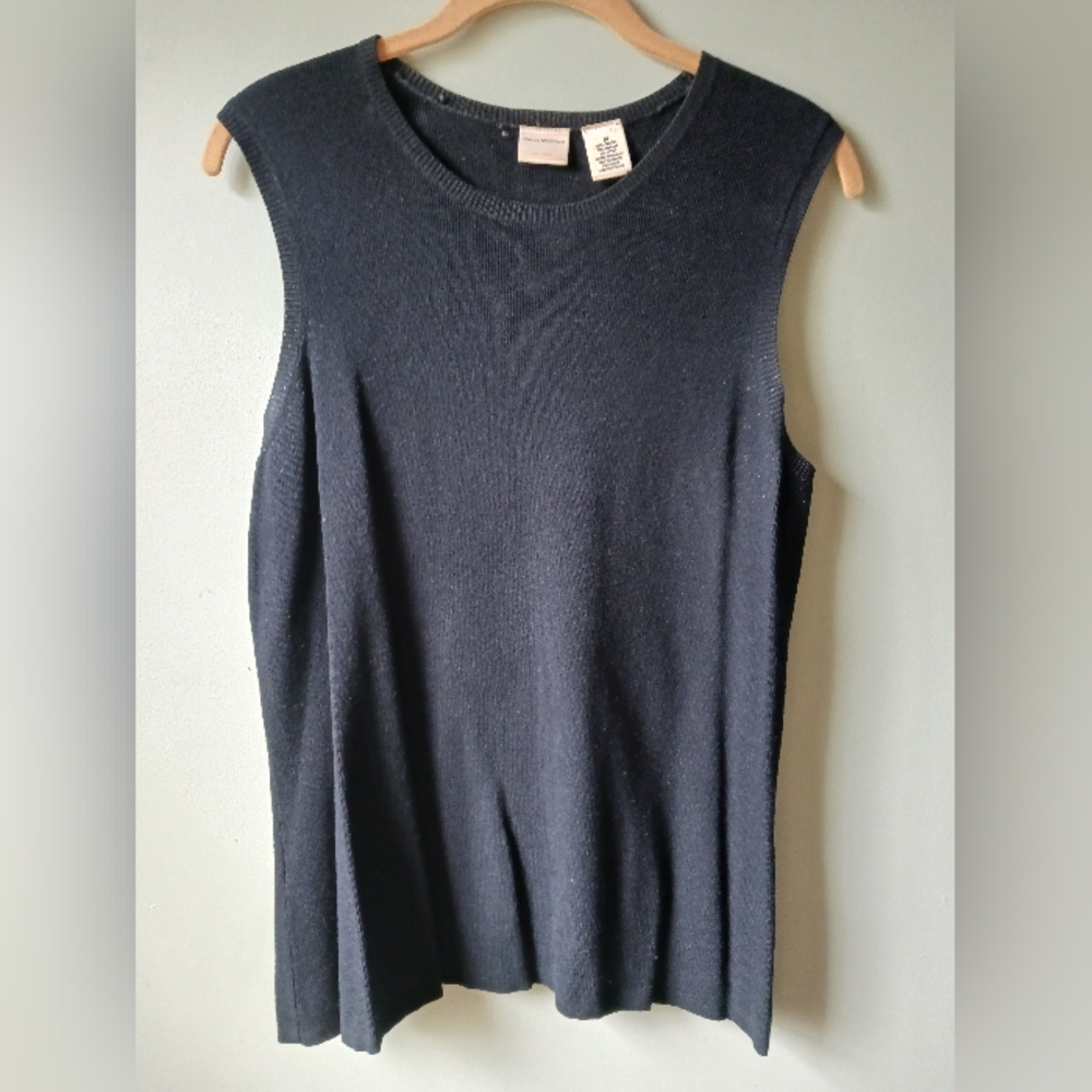 Isaac Mizrahi Black Stretch Knit Tank Top